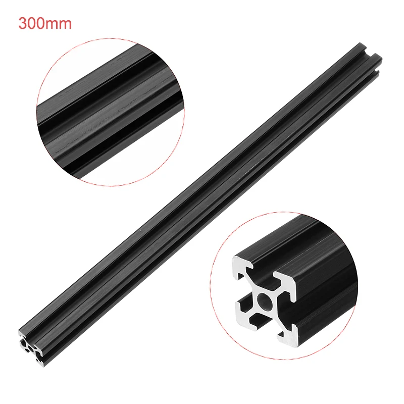 

300mm Length Black Anodized 2020 T-Slot Aluminum Profiles Extrusion Frame For CNC