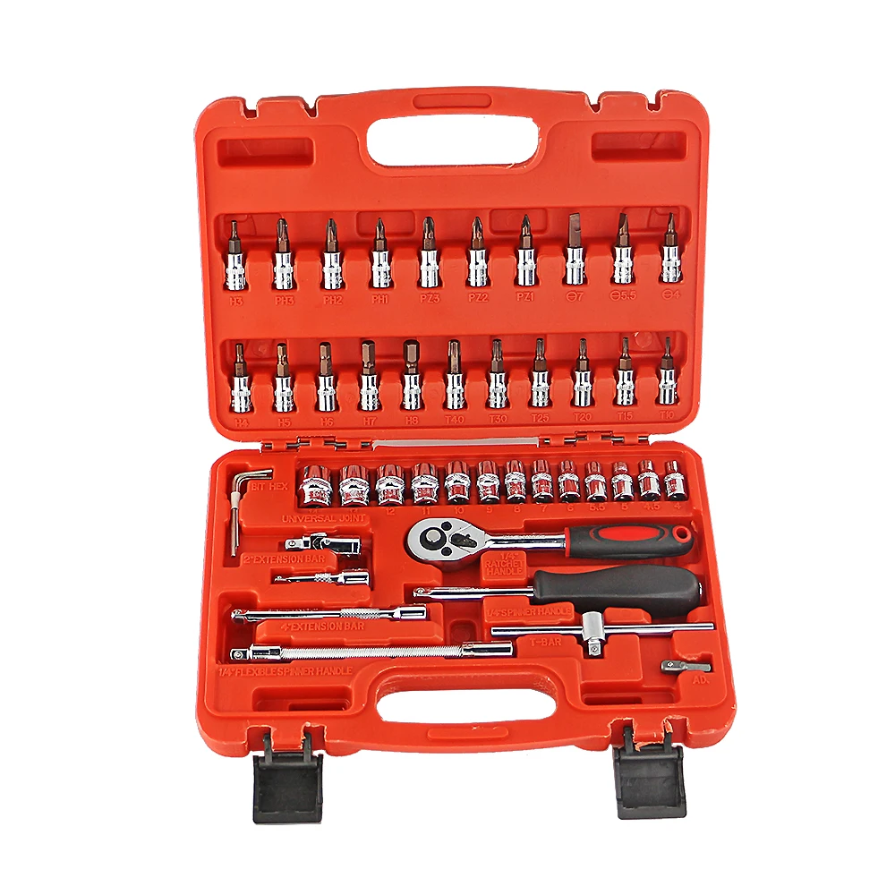 

ALLSOME 46pcs Socket Spanner Set Car Repair Tool Ratchet Wrench Set Torque Wrench Combination Bit a set of keys YF134