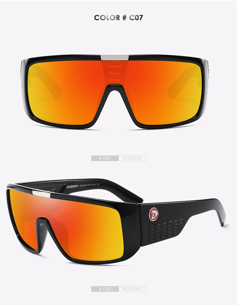 Dubery UV400 Солнцезащитные очки для женщин Для мужчин Ретро мужской, красочные Защита от солнца Очки для Для мужчин модные брендовые Роскошные Зеркало оттенки негабаритных Óculos - Цвет линз: NO7