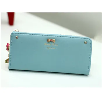 

2019 New Women Lady PU Long Wallet Lovely Cute Solid Color Gift Bag Clutch Cell Phone Storage Bags Zipper Standard Wallets Purse