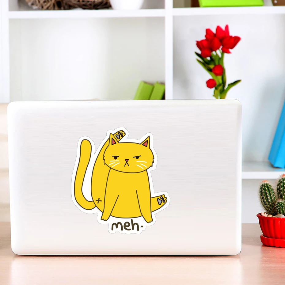 1 pcs Cute Cartoon Cat laptop sticker creative colorful animal cat