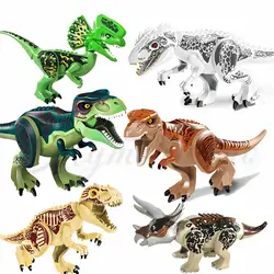 Парк Юрского Периода Динозавры фигурки тираннозавр Велоцираптор собрать блоки классические детские игрушки для детей подарок