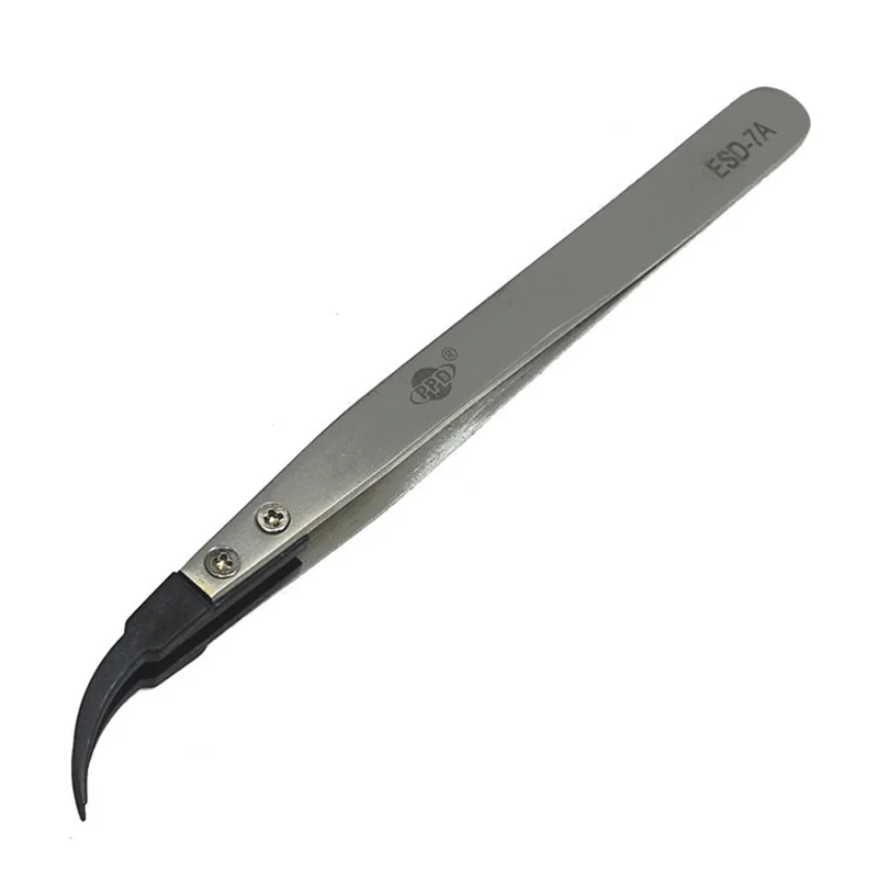 

Tweezers PPD ESD-7A Replaceable Head Anti-Static Carbon Fiber Tweezers ESD Elbow Curved Hand Tools