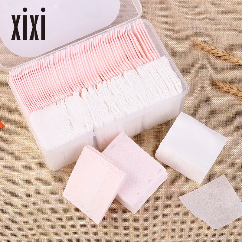 

320pcs/pack makeup cotton pads one time use 2ian1 makeup remover cotton white pink color clean dead skin remover wipes AC065