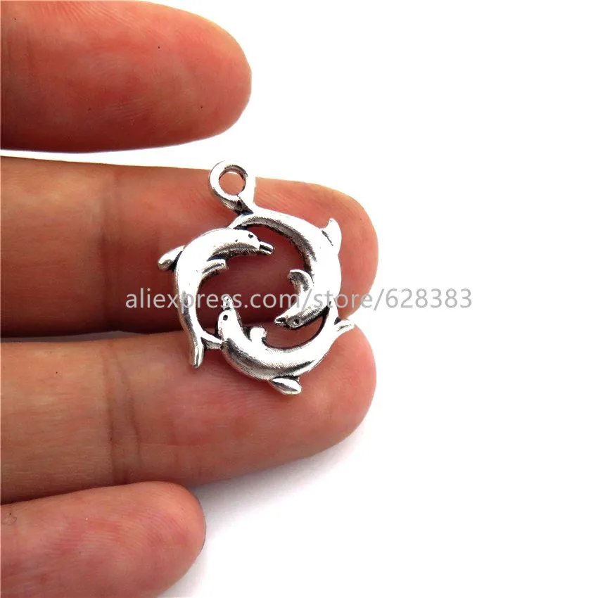 

GLOWCAT 21686 Vintage Mixed Sea Fish Bone Dolphin Pendant Jewelry for Women Kids Necklace Bracelet Earrings Jewelry Making