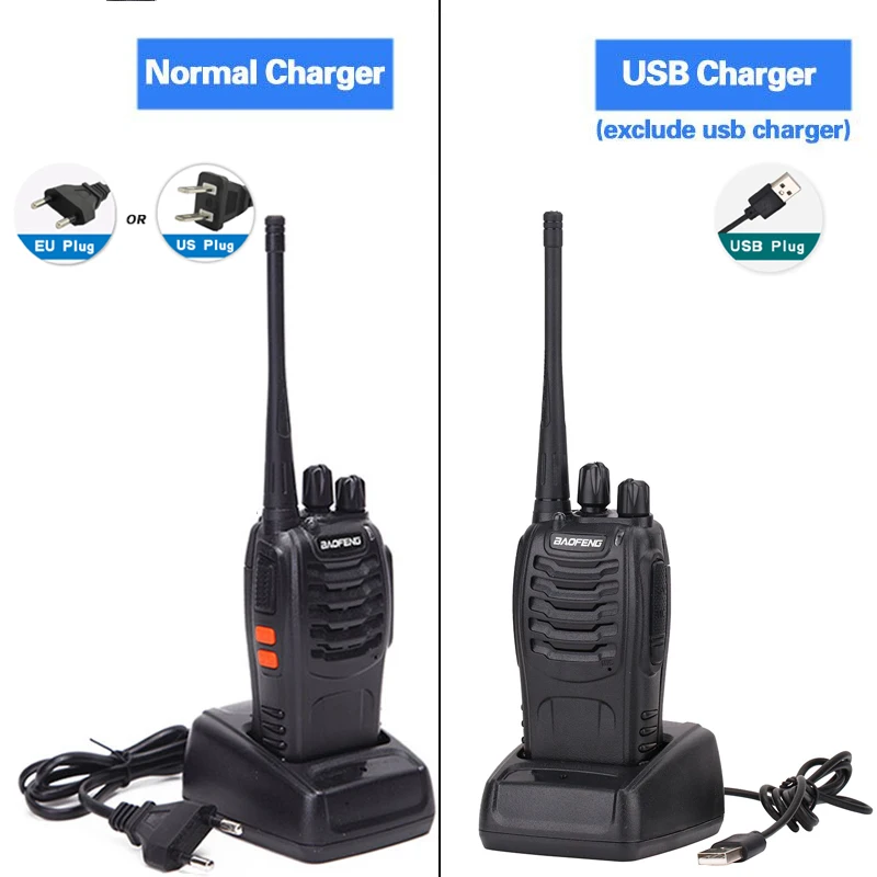 2 шт. BaoFeng мини иди и болтай Walkie Talkie “иди USB зарядное устройство адаптер BF 888S UHF 400 470