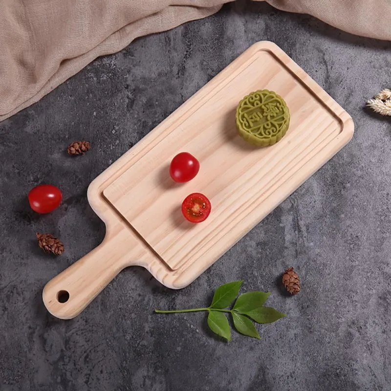 

KKWL Wood Pizza Bread Tray Cutting Board Chopping Blocks Handle Picnic And Household Use Easy Wash Wood Tray Kitchen Supplie