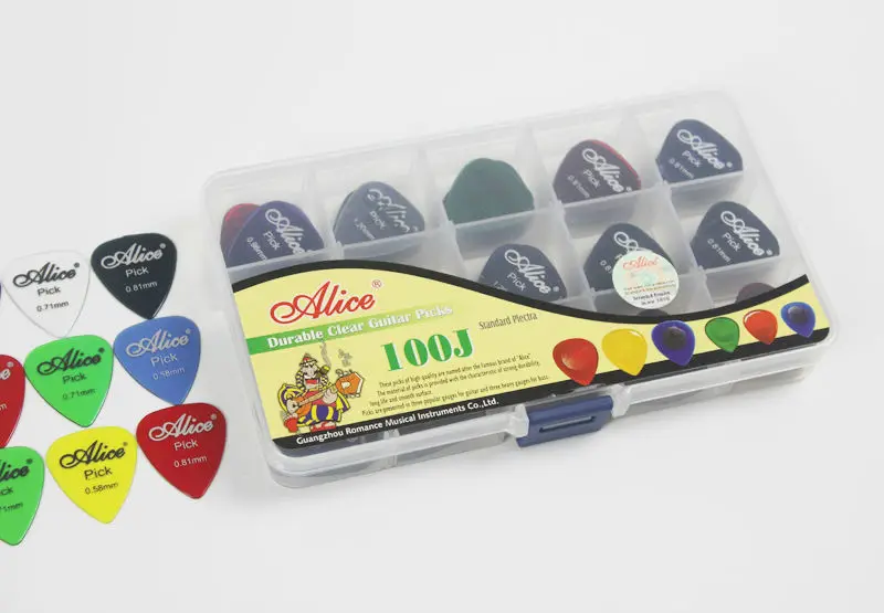 Чехол для гитары Alice Long Life Clear 100 шт. медиатор 0 58 мм/0 71 81 мм + 15 ячеек|picks plectrums|guitar pick