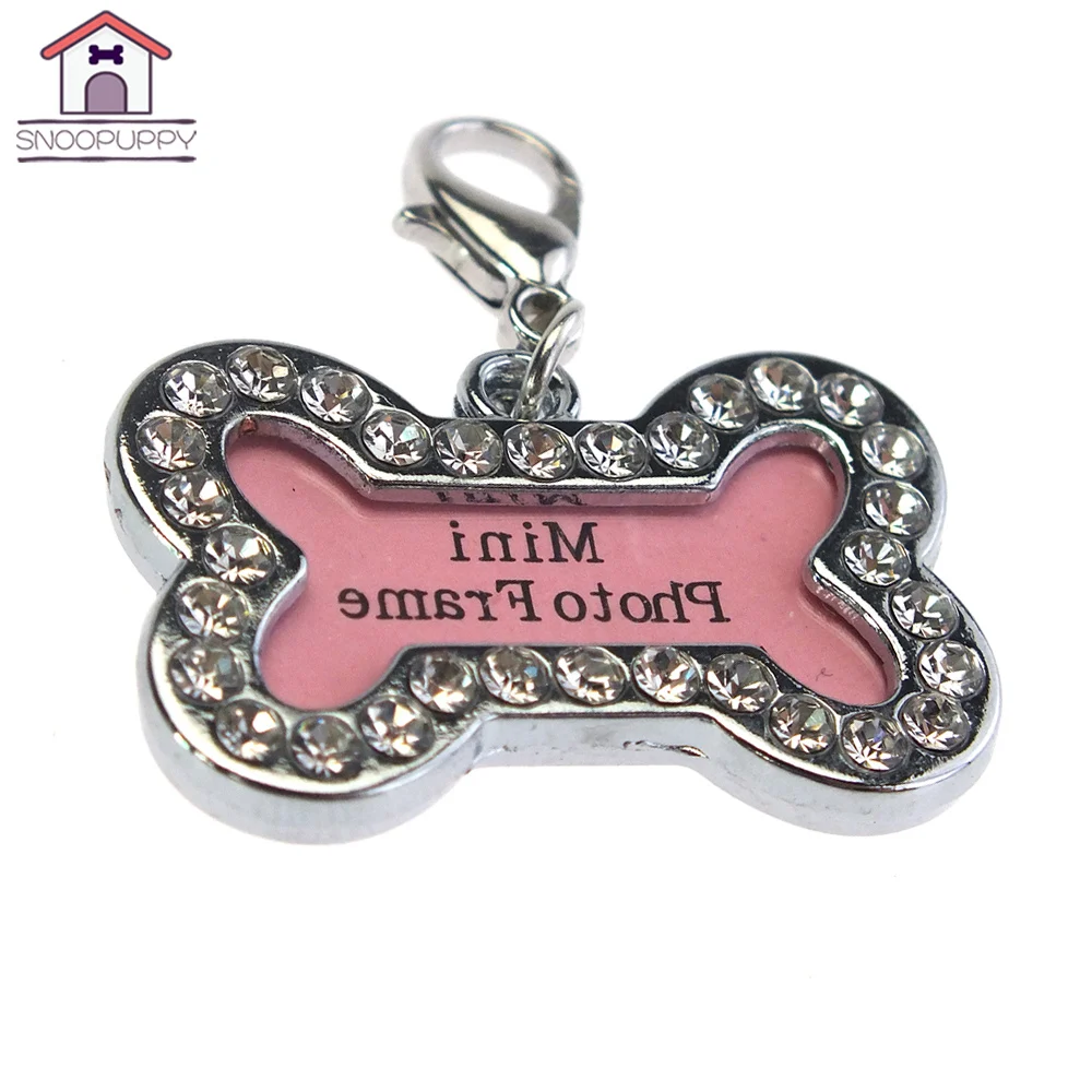 

Pet Name Tag For Small Large Dogs Quick Release Rhinestone Metal Solid Tag For Dogs Cat Collar Chihuahua Puppy Id Dog Tag CZ0002