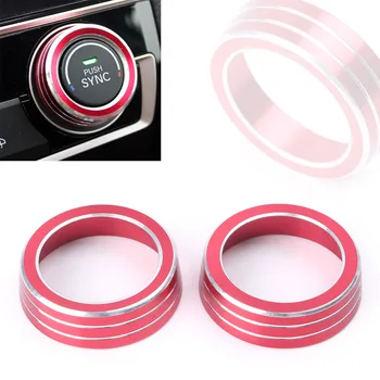 

Car Air Vent Ring Cover Decoration For Honda Civic 2016 2017 Red 2Pcs