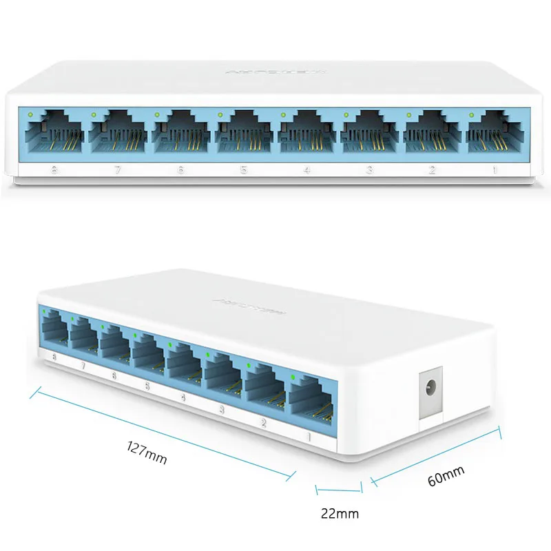 5/8 Порты высокое Скорость мини LAN сетевой коммутатор, RJ45 Мини Быстрый Ethernet-коммутатор сетевой концентратор 10/100 Мбит/с, из-за цветопередачи монитора