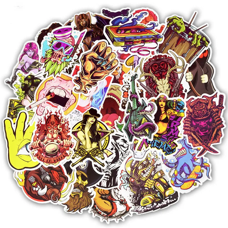 50pcs-Horror-Series-Sticker-Rock-Punk-Graffiti-Sexy-Waterproof-Stickers-for-DIY-Guitar-Helmet-Luggage-Laptop