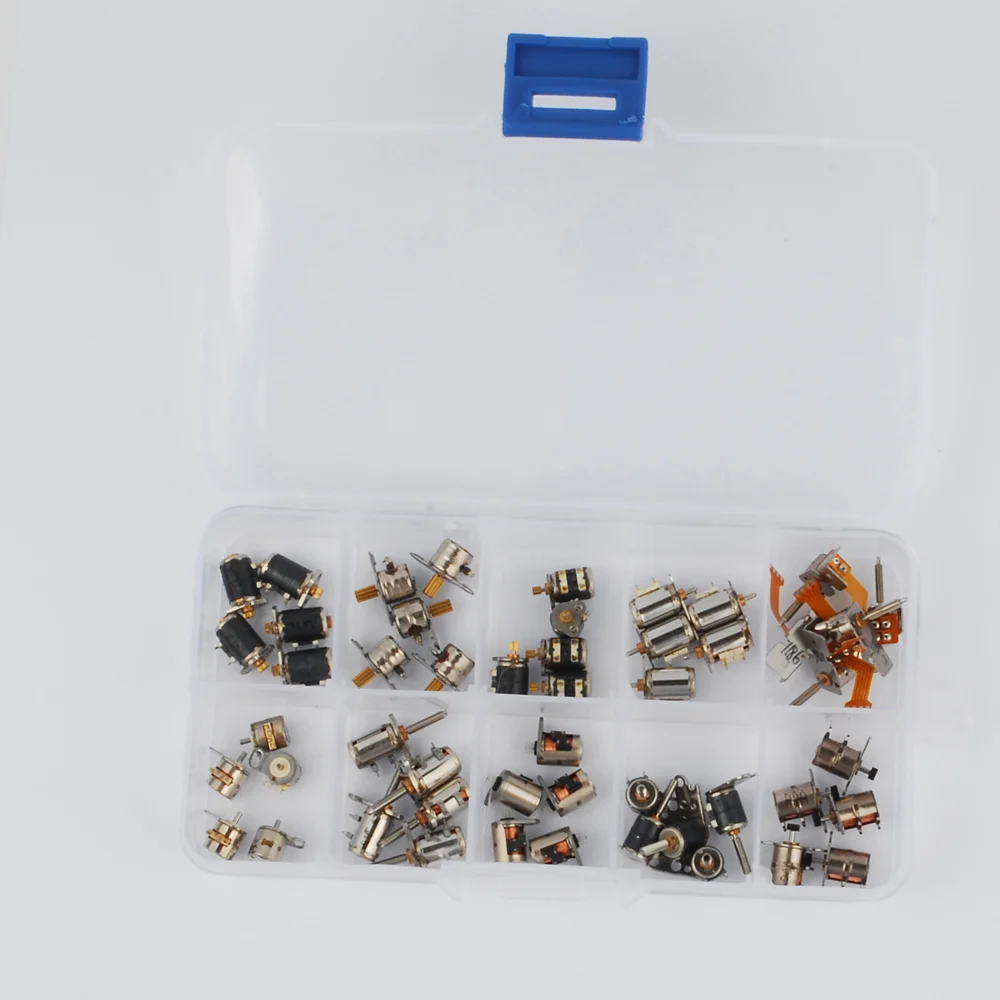 

100pcs 4 Wire 2 Phase micro stepper motor Miniature stepper motor Assorted Ten Types 10pcs each with 2pcs box