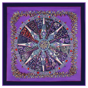 

Fashion 130*130CM Pegasus pattern Satin Square Scarf High Quality Print Silk Scarves Soft Shawl Brand Hijab Accessories