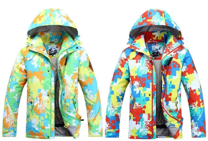 Мужская лыжная куртка, разноцветные камуфляжные лыжные куртки, лыжное пальто, зимнее плотное анораковое водонепроницаемое ветрозащитное дышащее S-XL 10K
