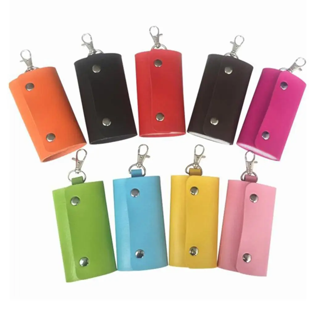 

Leather Key Organizer Case Keychain Holder Magnetic Button Pouch Bag Gift Key Holder Organizer Smart Key Wallet Keychain Pocket