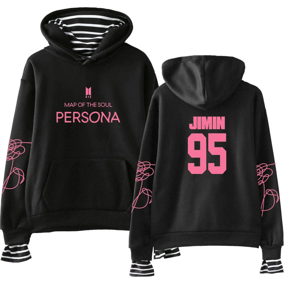 

Kpop 2019 New album Map Of The Soul Persona 2D Print Fake Two Pieces Hoodie Hot Sale men/Women Hoodies Sweatshirts Harajuku