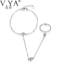 VYA 100% Real S925 Plata Esterlina 925 Pulsera de Plata para Las Mujeres Jewerly Esclavo Cadena Pulseras Finger Alta Calidad HB44