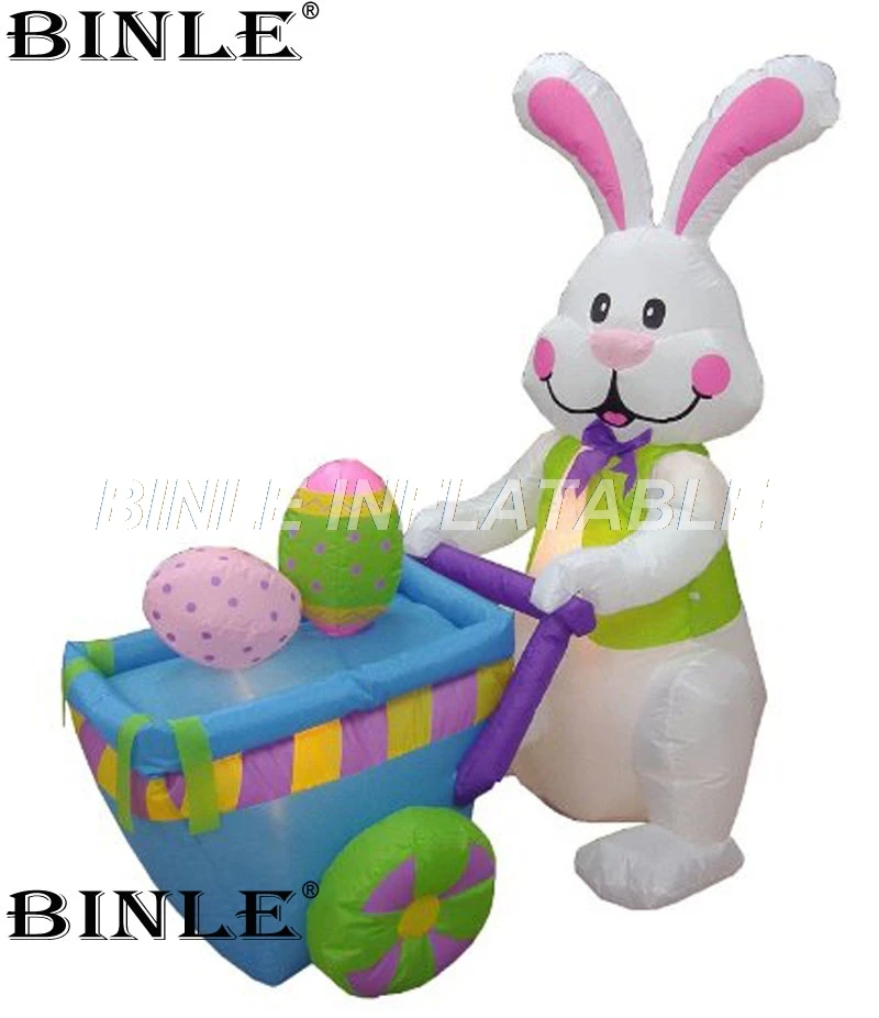 Outdoor Fashionable Giant Festival Decoration Fabric Inflatable Easter Bunny With Air Blower&LED lights Inflatable Toys For Sale