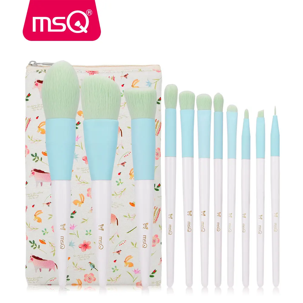 

MSQ 11pcs Makeup Brushes Set Pro Powder Foundation Eyeshadow Make Up Brushes Kit pincel maquiagem Make Up Tool With Cloth Pouch