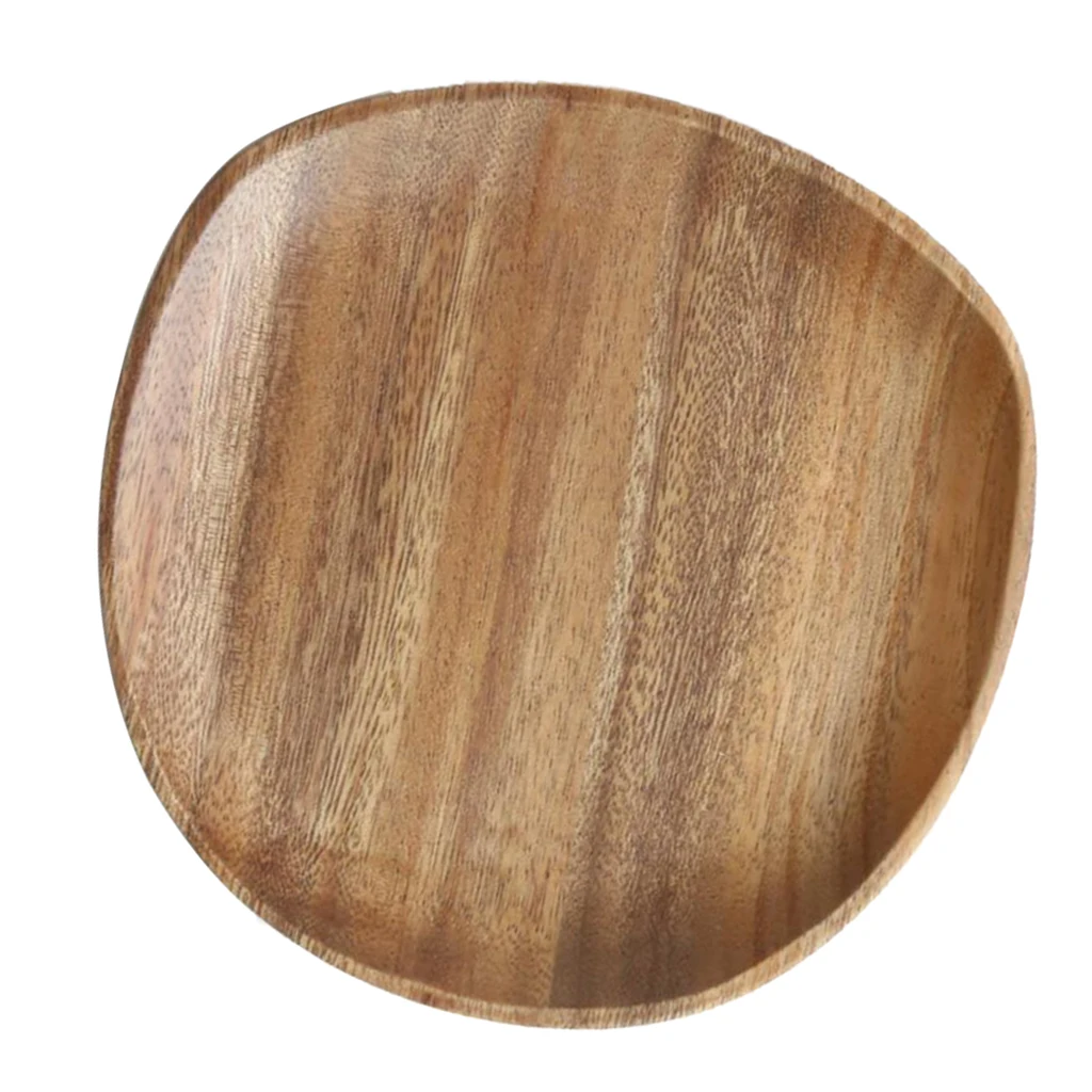 2pcs Wood Serving Tray Tea Food Server Dishes Plates Home Hotel Wooden Tray for Kitchen Dining Bar
