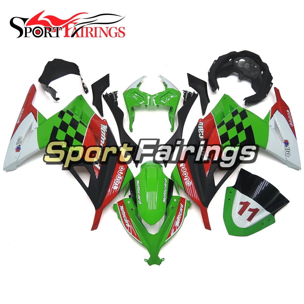Коврики для Kawasaki EX300R 2013 2014 2015 ABS пластиковые панели кузова мотоцикла зеленые