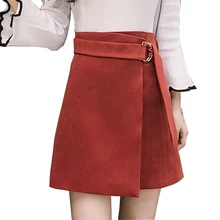 Neophil, женская зимняя замшевая мини-юбка, на шнуровке, модная, повседневная, облегающая, с высокой талией, трапециевидная, черная, короткая, микро-юбка-пачка, S1804