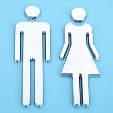 12cm Adhesive Women Men Toilet Sign Toilet Door Sticker 3D Mirror Surface WC Door Sign Sticker For Hotel Bar Restaurant 12cm Adhesive Women Men Toilet Sign Toilet Door Sticker 3D Mirror Surface WC Door Sign Sticker For Hotel Bar Restaurant