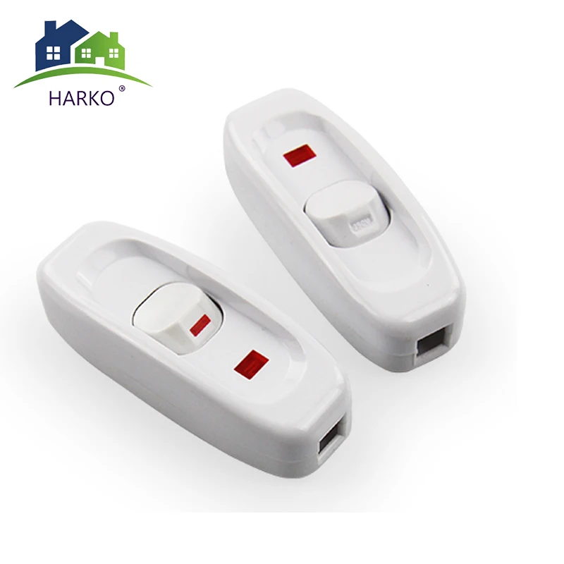 1Pcs Bedside Lamp Switch AC 250V 10A Inline ON/OFF Table Desk Lamp Cord Cable Switch with LED