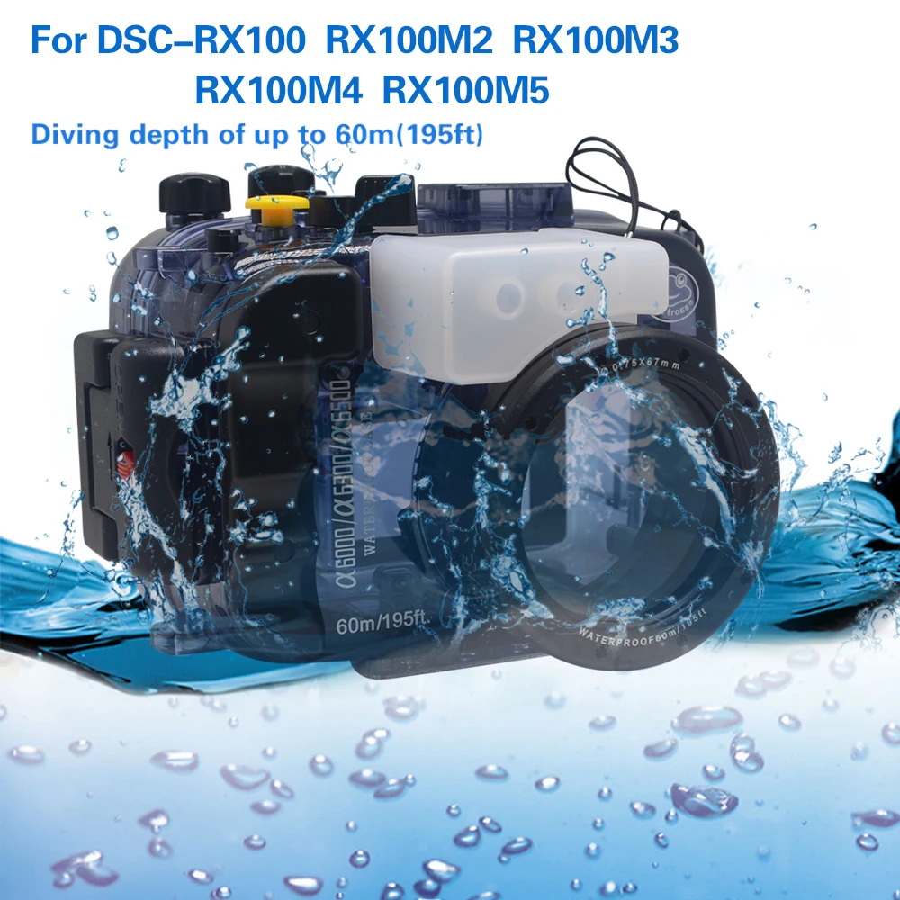 Увеличением фокусного расстояния Mcoplus 40 м 130ft Дайвинг Камера Водонепроницаемый сумка чехол для корпуса для sony RX100 RX100M2 RX100M3 RX100M4 RX100M5 Камера