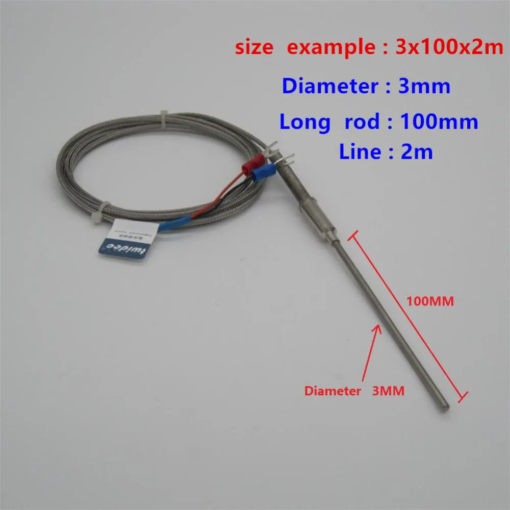 

High-quality Temperature 0 To 800 C Degree Stainless Steel 3x100x2M Probe J type Sensors High Temperature Thermocouple Sensors