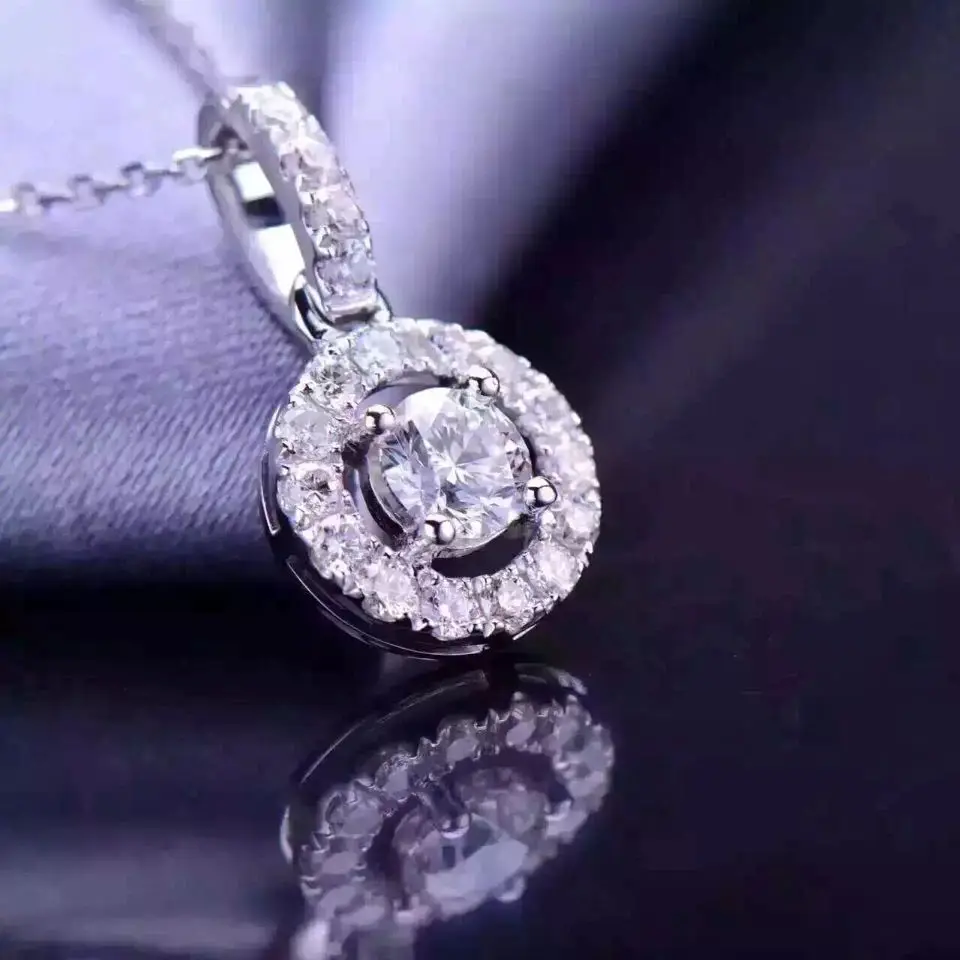 

Fancy Jewelry 1Ct Clear Synthetic Diamonds Pendant Sterling Silver 925 Pendant Sterling Silver Pendant Necklace White Gold Color