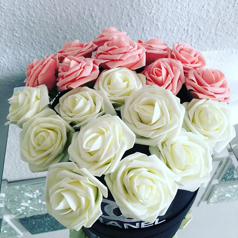 

10 Heads 8CM Artificial Rose Flowers Wedding Decorations Silk Flower Ball Centerpieces Mint Decorative Hanging Flower