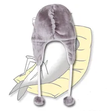 Аниме шляпа На зимнем меху теплый плюш шапка Пародия соленая рыба шляпа медведь лето глаз Qiaoba осенние и зимние модели ACI54