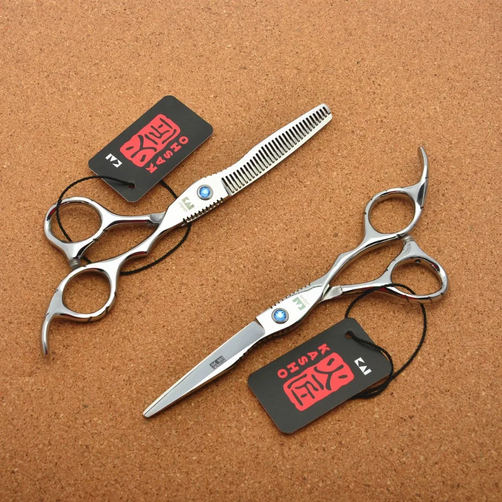 

6'' Japan Kasho 440C Silvery Hairdressing Scissors Cutting Shears Thinning Scissors Professional Human Hair Scissors H1011