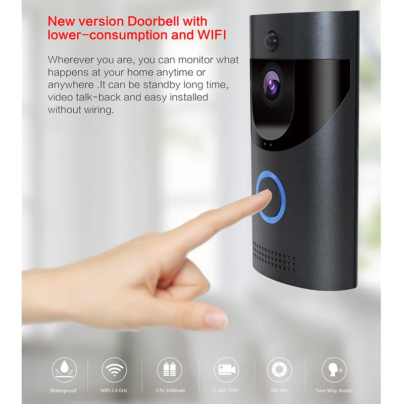 

Smart Visual Doorbell Peephole Viewer IR Wifi Infrared Night Vision Security Door Eye CR88