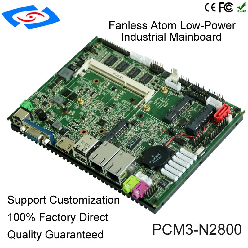 Низкая цена без вентилятора x86 Mini-itx материнская плата двухъядерный N2800 процессор 2LAN порты Промышленная материнская плата