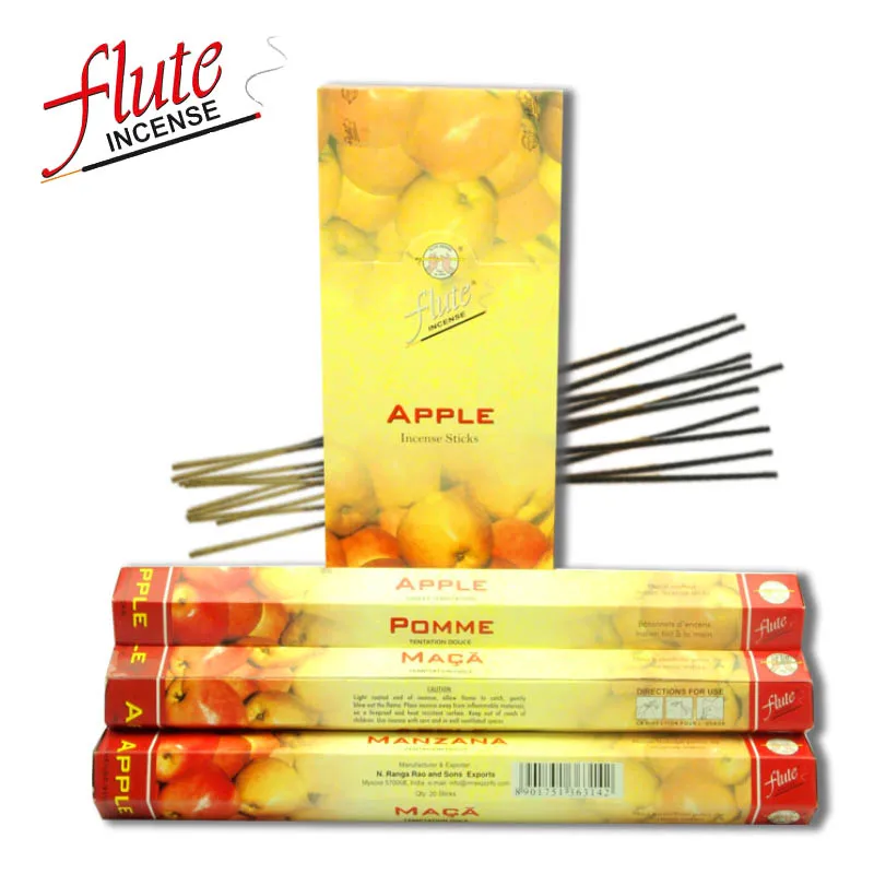

FLUTE 20 Sticks/Pack Apple Aroma Spice Cored Stick incense Handmade From Indian Burning in Tea House For Aromatherapy