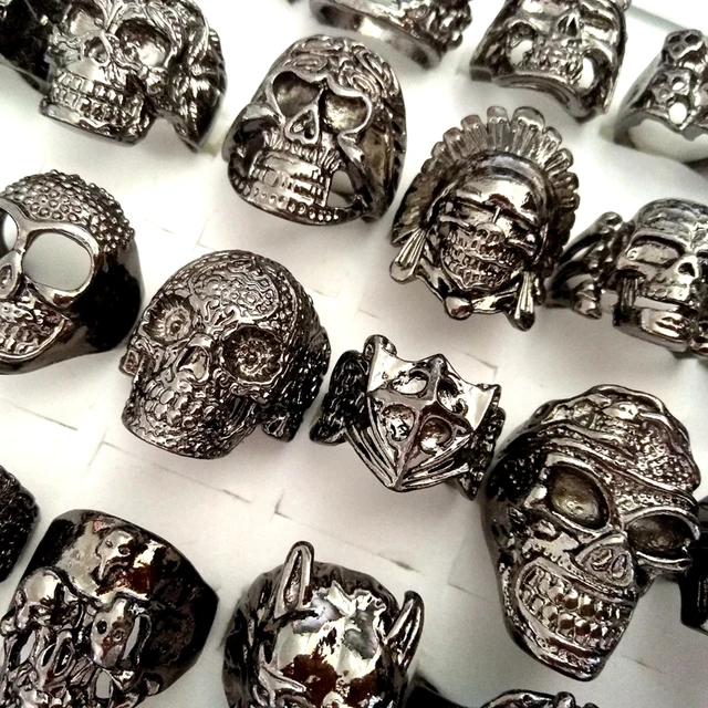 Vintage Goth Stainless Steel Skull Ring – GTHIC