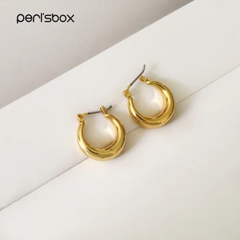 

Peri'sBox 20mm*18mm Gold Small Hoop Earrings for Women Minimalist Jewelry Simple Statement Earrings Hoops Aro Pendiente