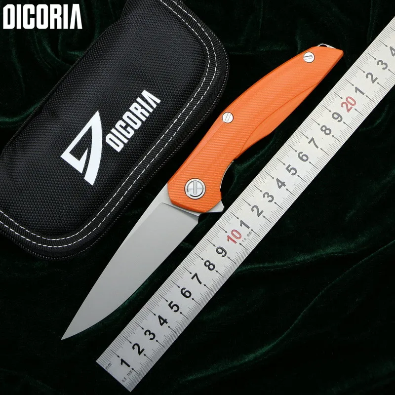 

DICORIA Flipper F111 D2 blade Steel titanium + G10 handle folding knife outdoor camping hunting pocket fruit knives EDC tools