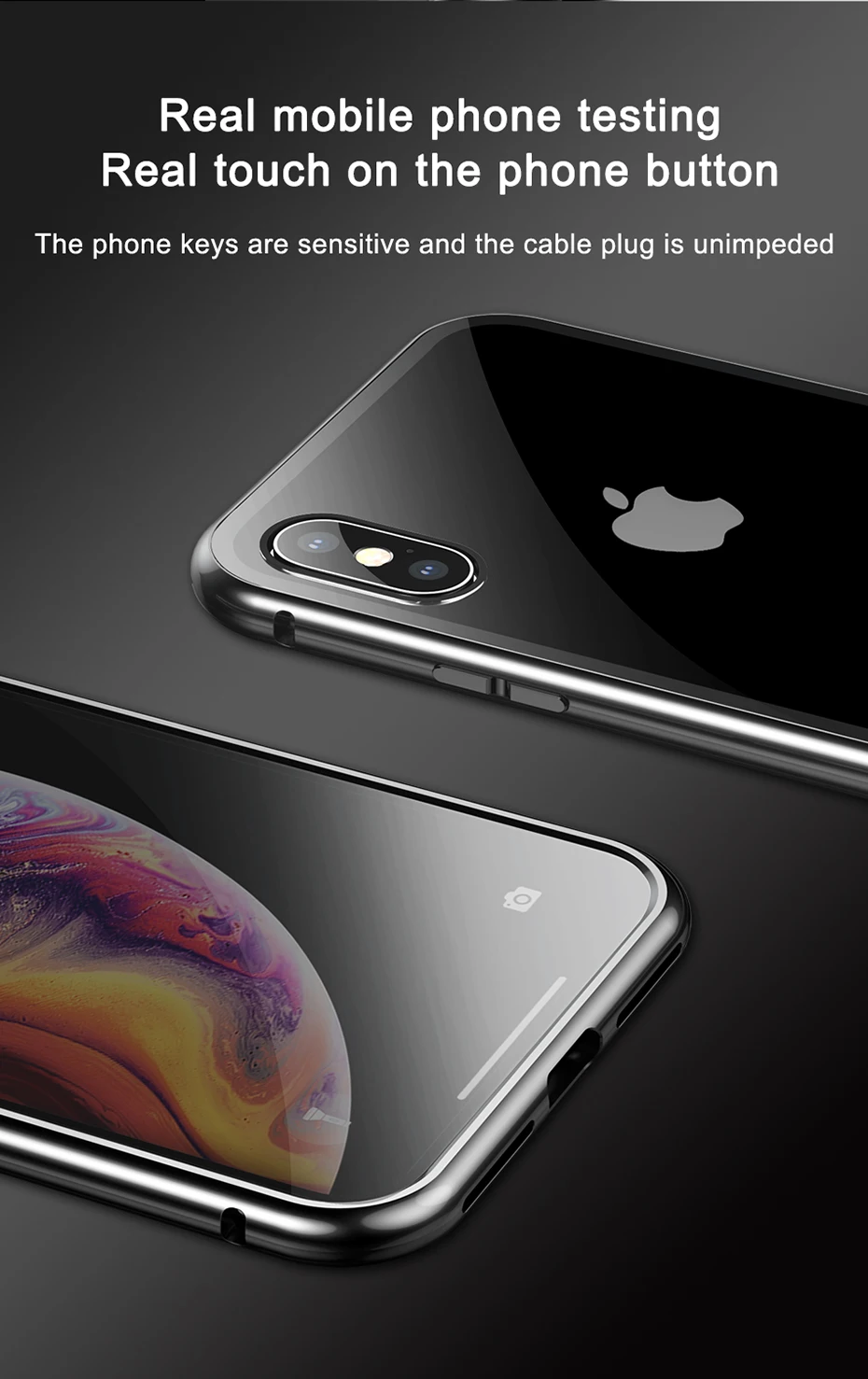 Чехол-книжка Baseus с магнитной адсорбцией для iPhone Xs Max Xs металлический чехол из закаленного стекла для iPhone Xs чехол для телефона