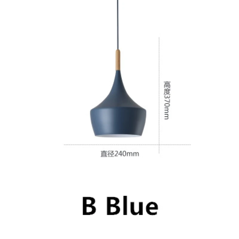 BDBQBL современный металлический светодиодный подвесной светильник синий/зеленый/розовый/желтый алюминиевый Лофт подвесной светильник для спальни ресторана E27 Потолочный подвесной светильник - Цвет корпуса: B Blue