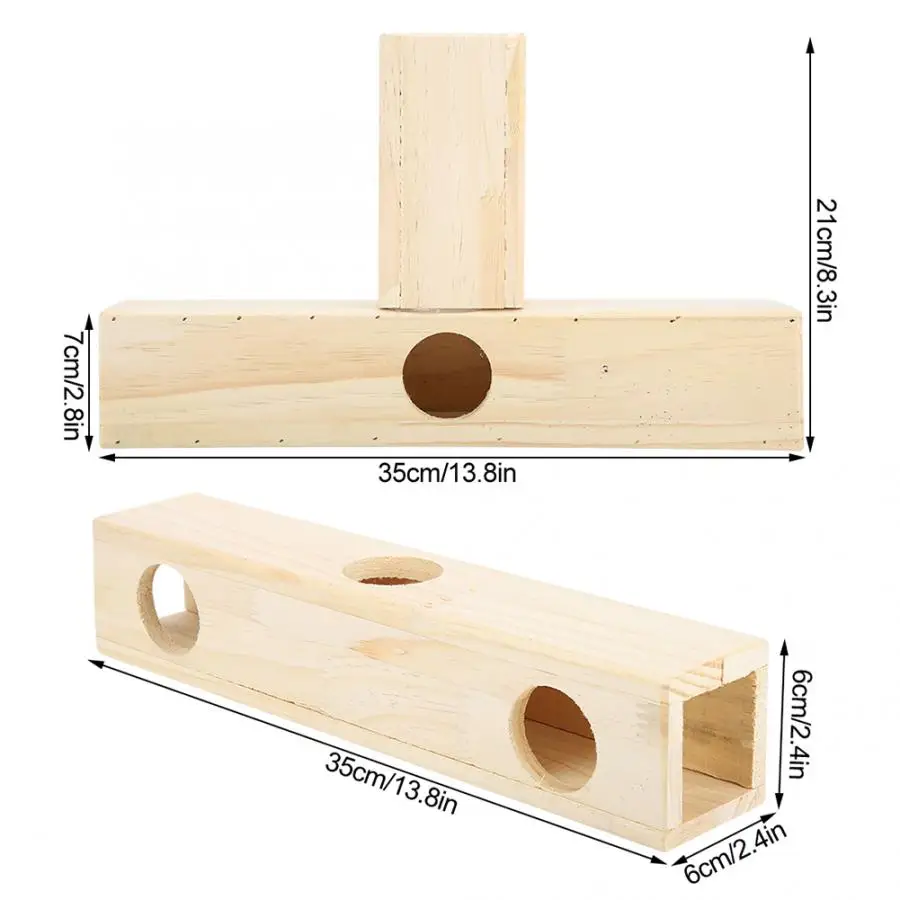 2 формы деревянные животные туннель Упражнение трубка жевательная игрушка для кролика хорек хомяк морская свинка, хомяк игрушка туннель маленький питомец