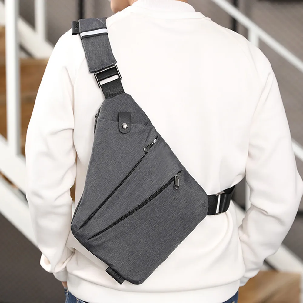 مكافحة سرقة الرجال حقيبة ساعي الكتف بولسا الرجال الصدر حزمة الرجال عارضة Crossbody حقيبة قماش بارد دراجة نارية حقيبة رافعة الغمد