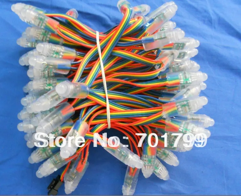 

IP68 DC12V input 12mm through-hole LED RGB dump node;100pcs a string