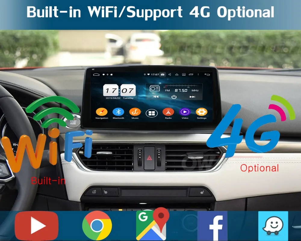 10.1" IPS Android 9.0 8Core 4G+64G ROM Car DVD Radio GPS For Mazda 6 III 3 GJ Atenza Mazda6 DSP CarPlay Parrot BT