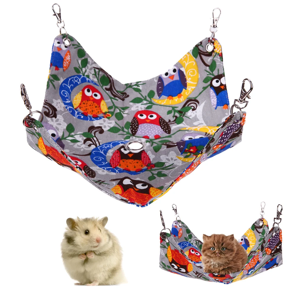Small Pet Hammock Ferret Hamster Sleeping Hanging Bed with Hole Cat