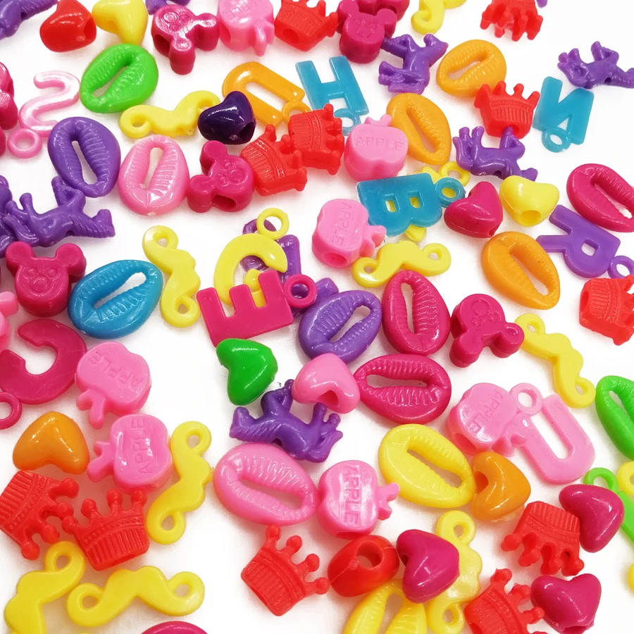

100pcs Alphabet Decorative Beads Acrylic Bead Letters Heart Shell DIY Beads for Needlework Craft supplie Accessories for Jewelry