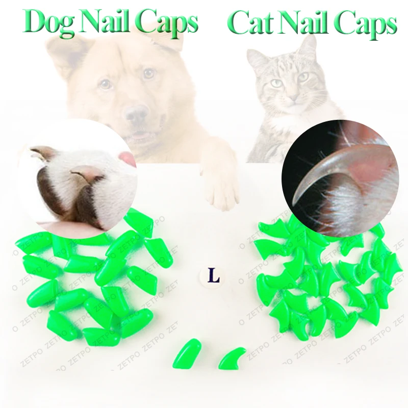 100pcs / lot Cat Nail CapsSoft Nail Protector soft cat pawControl Pets Silicon Nail caps  with free 5Adhesive Glue + 5Applicator 5